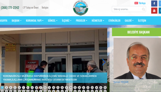 Pınarbaşı Belediyesi Web Yazılımı